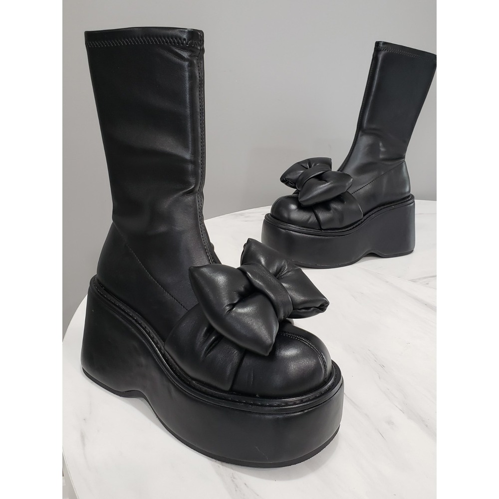 SZ 7 Dollskill Sugar Thrillz MAKE IT MINE BOW BOOTS LOLITA‎ avant garde coquette